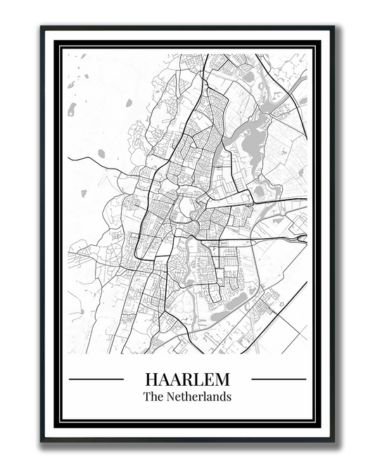Poster Haarlem stad kaart