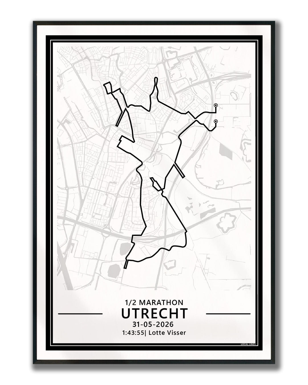 Marathon Utrecht 2026 Poster voor Hardlopers Ingelijst