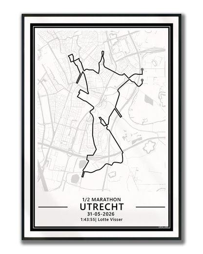 Marathon Utrecht 2026 Poster voor Hardlopers Ingelijst