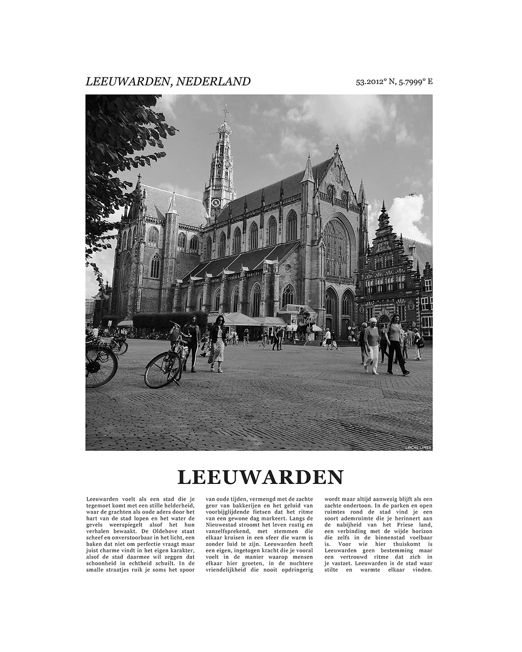 Leeuwarden Poster van Stad met Foto en Tekst Interieurdecoratie