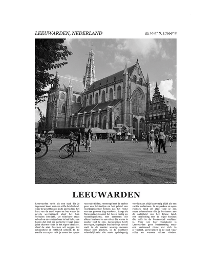 Leeuwarden Poster van Stad met Foto en Tekst Interieurdecoratie