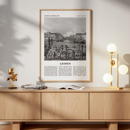 Poster van Leiden met Foto en Tekst in Interieur 