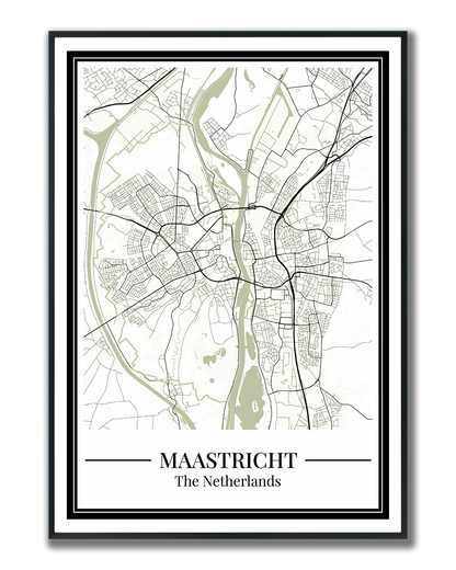 Poster Maastricht Stad | Plattegrond Groen