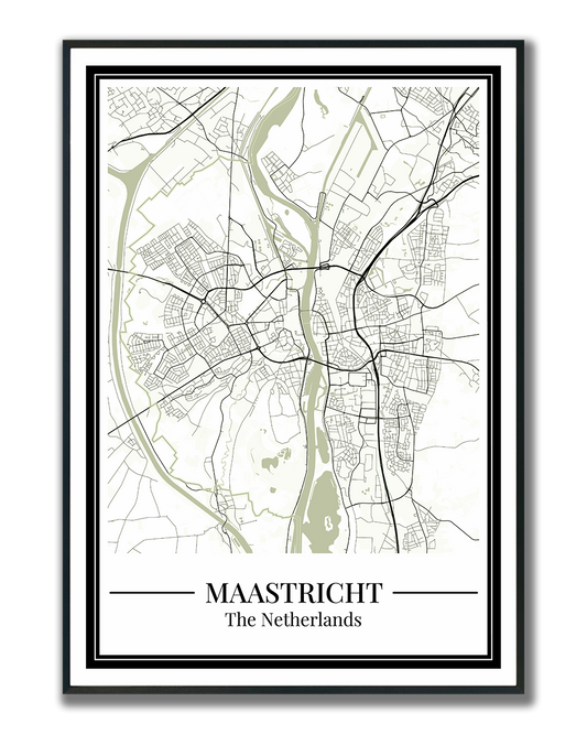 Poster Maastricht Stad | Plattegrond Groen