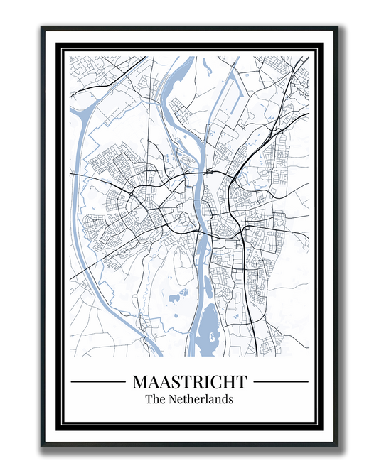 Poster Maastricht Stad | Plattegrond Kopen Blauw