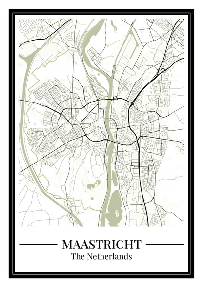 Poster Maastricht Stad | Plattegrond Kopen Groen