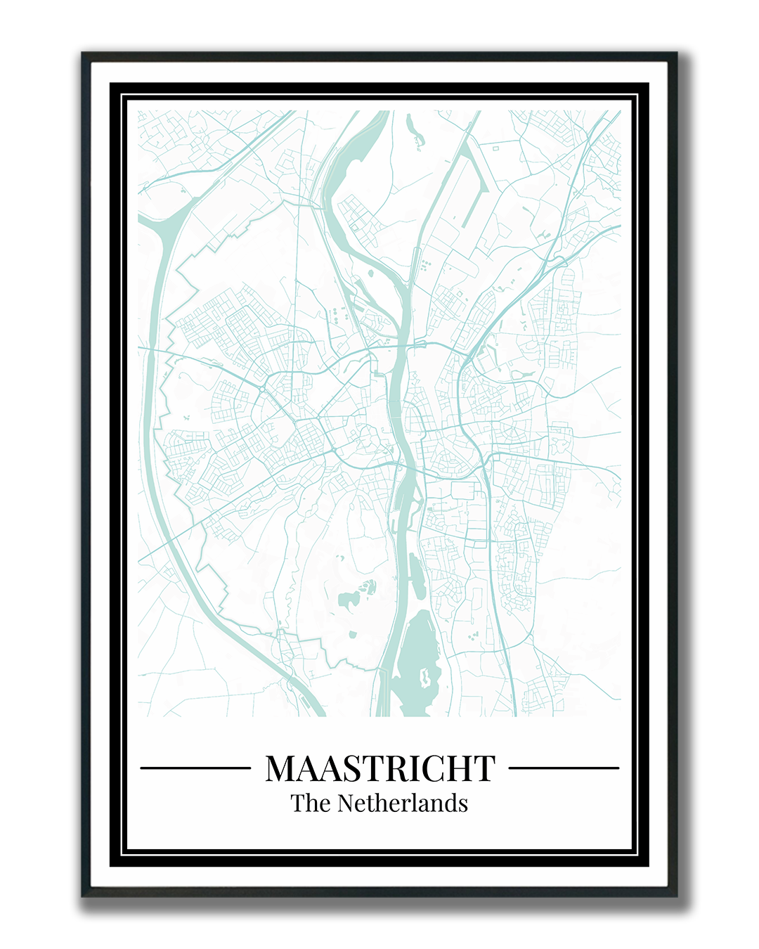 Poster Maastricht Stad | Plattegrond Kopen Lichtblauw