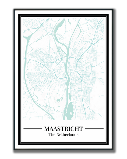 Poster Maastricht Stad | Plattegrond Kopen Lichtblauw