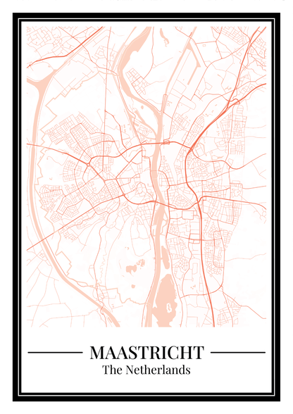 Poster Maastricht Stad | Plattegrond Kopen Oranje