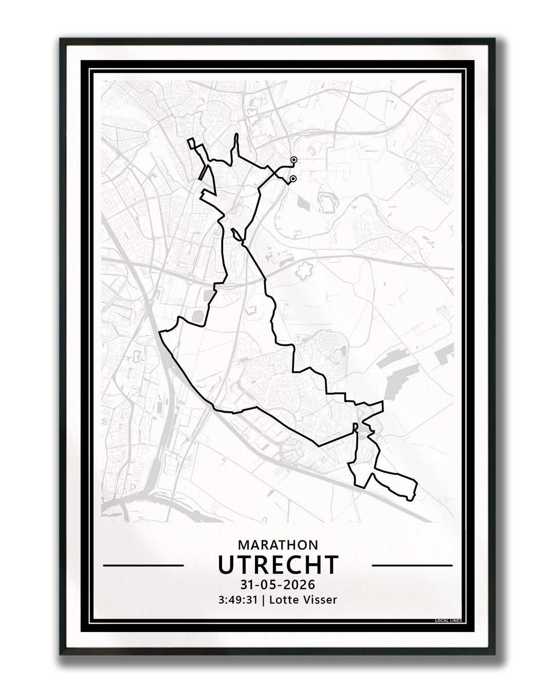 Marathon Utrecht 2026 Hardloopposter Ingelijst