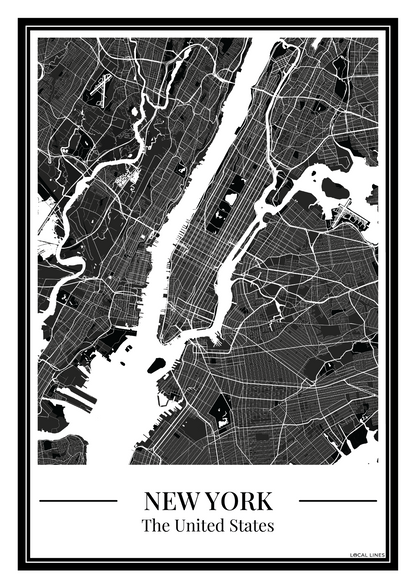 Poster New York van Stadskaart