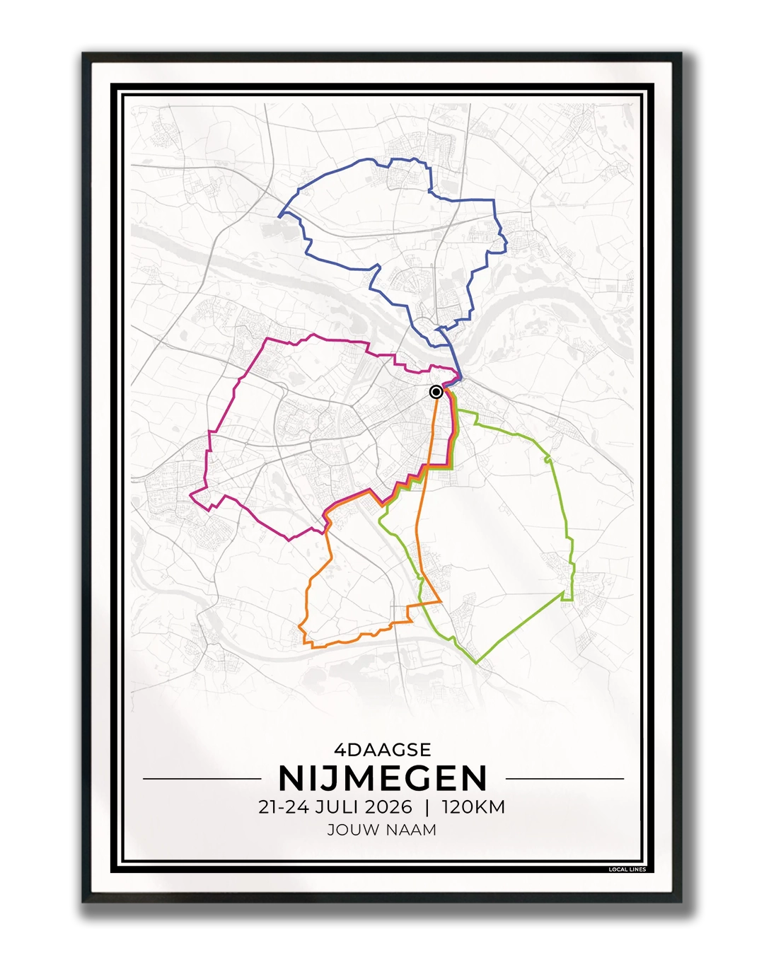 Nijmeegse Vierdaagse 2026 Poster — Wandelposter Ingelijst