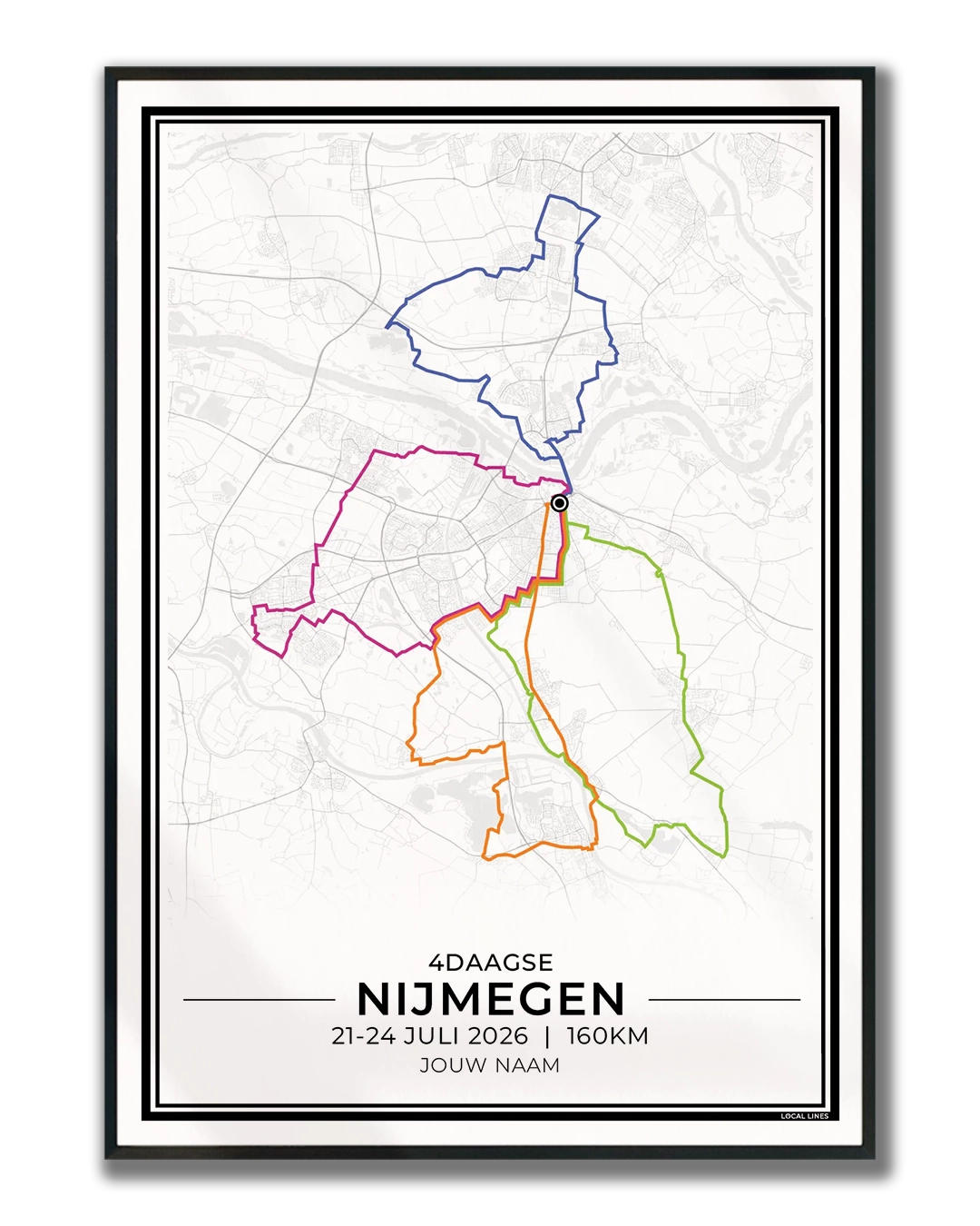 Nijmeegse Vierdaagse 2026 Poster — Wandelposter Ingelijst