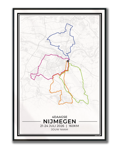 Nijmeegse Vierdaagse 2026 Poster — Wandelposter Ingelijst