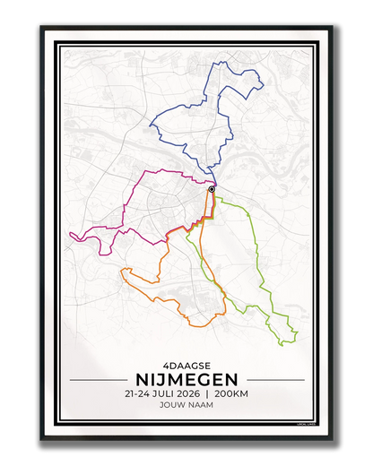 Nijmeegse Vierdaagse 2026 Poster — Wandelposter Ingelijst