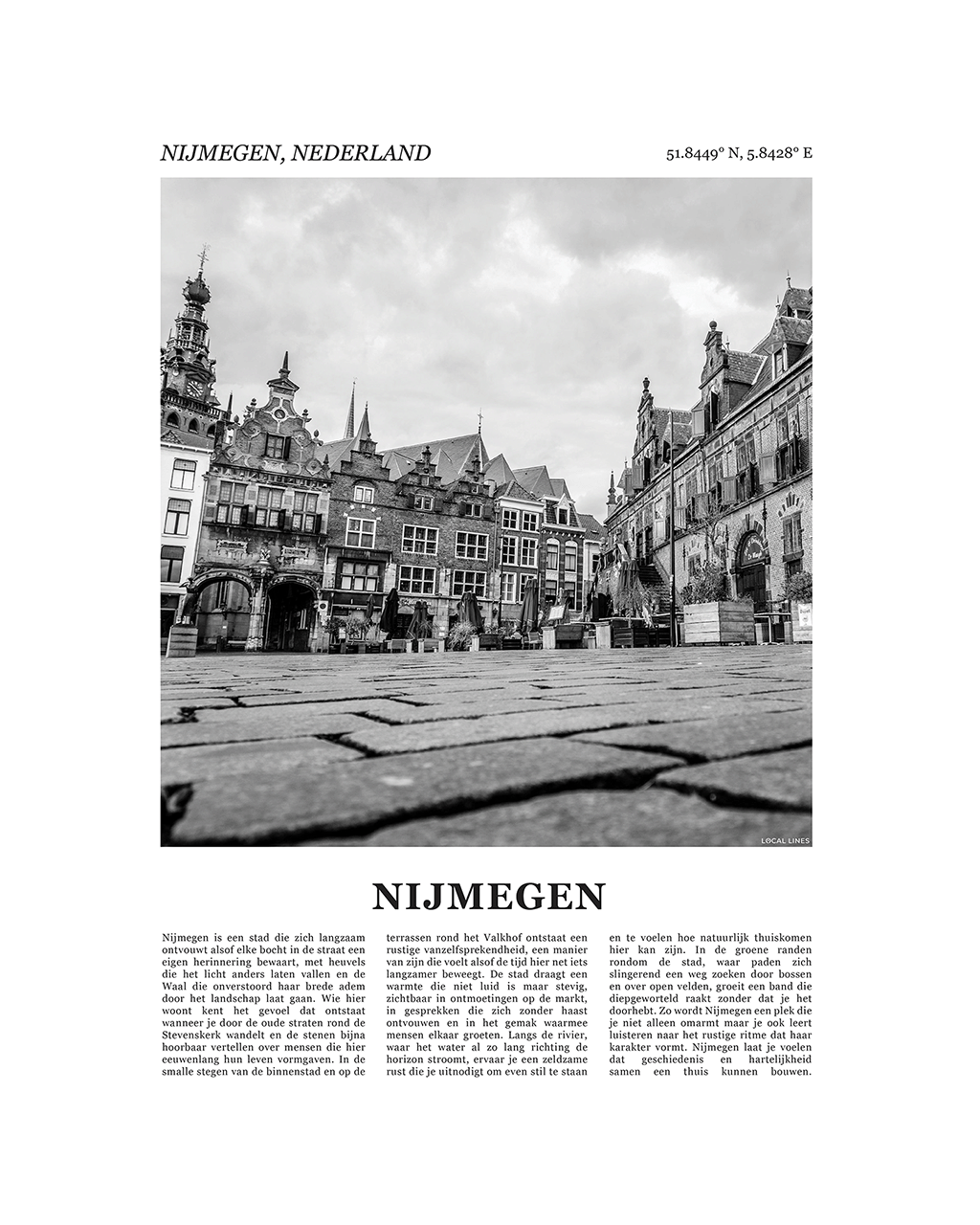 Nijmegen Poster van Stad met Foto en Tekst Interieurdecoratie