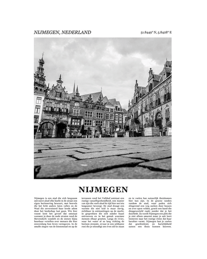Nijmegen Poster van Stad met Foto en Tekst Interieurdecoratie