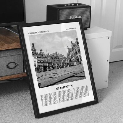 Poster van Nijmegen met Foto en Tekst in Interieur 
