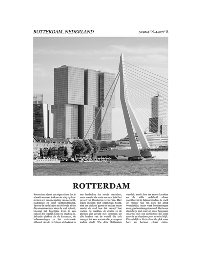 Rottetdam Poster van Stad met Foto en Tekst Interieurdecoratie
