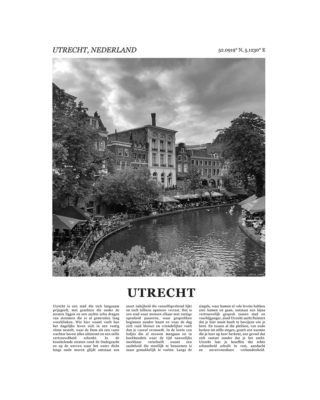 Utrecht Poster van Stad met Foto en Tekst Interieurdecoratie
