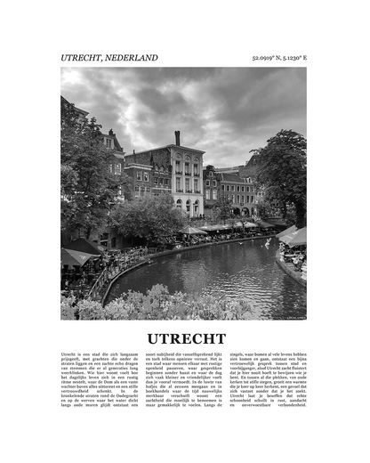 Utrecht Poster van Stad met Foto en Tekst Interieurdecoratie
