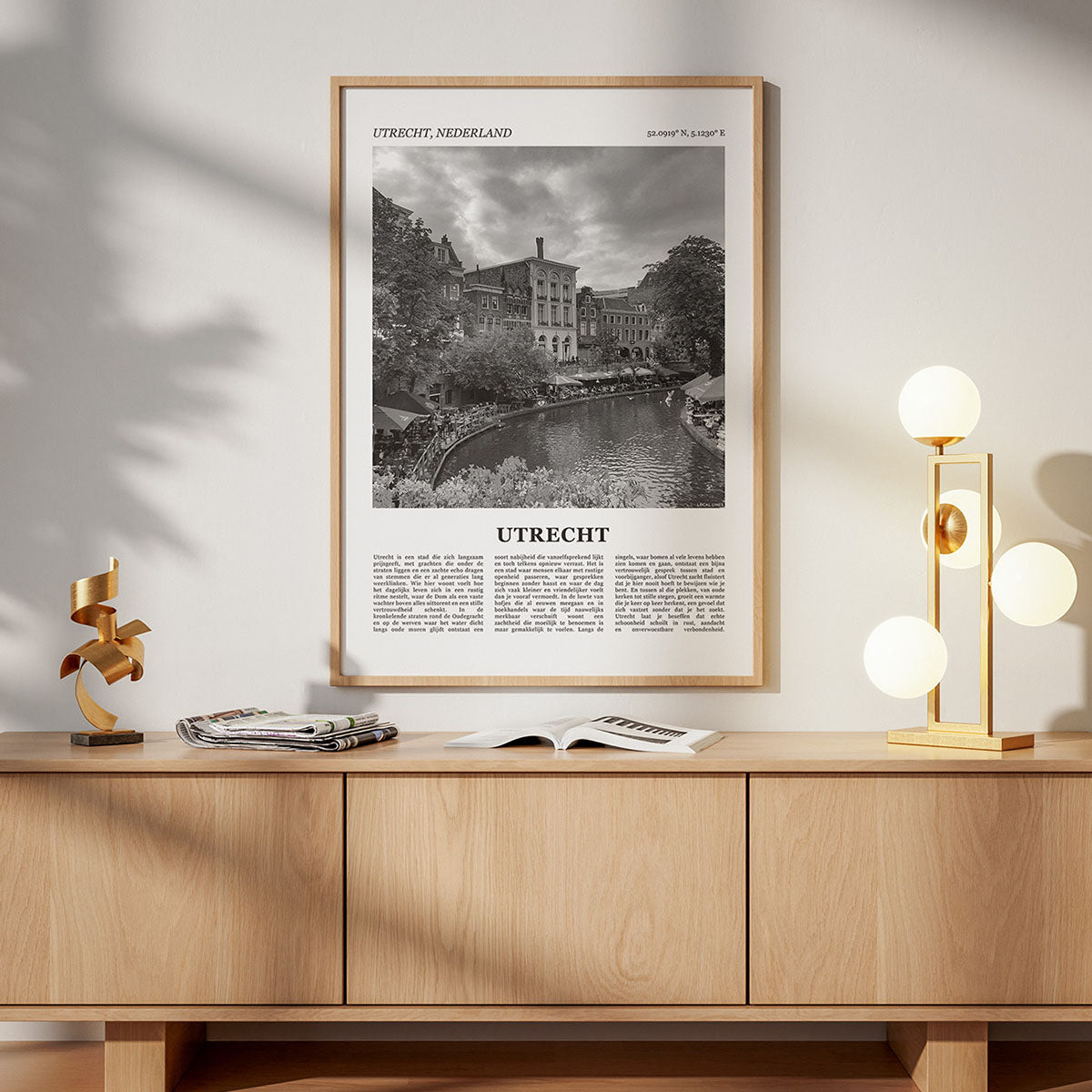 Poster van Utrecht met Foto en Tekst in Interieur