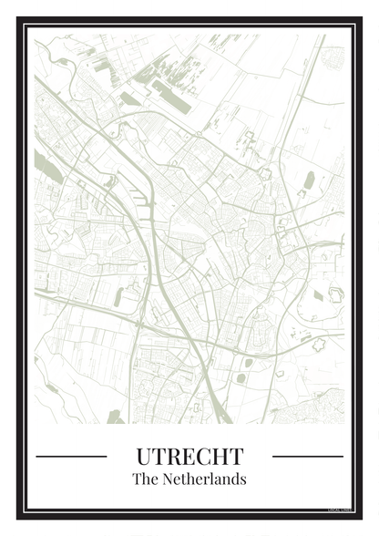Poster Utrecht van Stadskaart groen