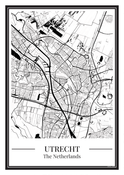 Poster Utrecht van Stadskaart