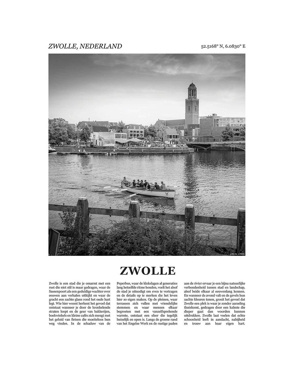 Zwolle Poster van Stad met Foto en Tekst Interieurdecoratie