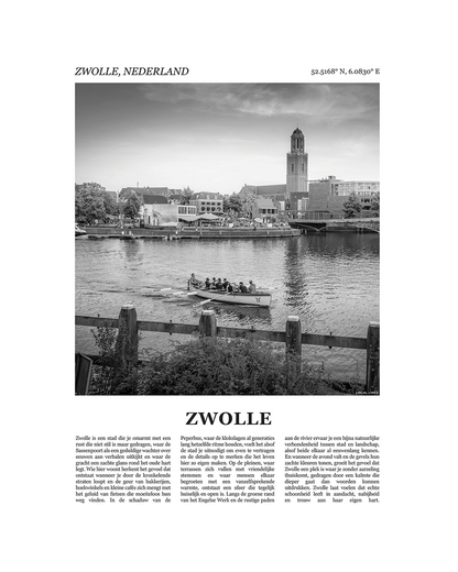 Zwolle Poster van Stad met Foto en Tekst Interieurdecoratie