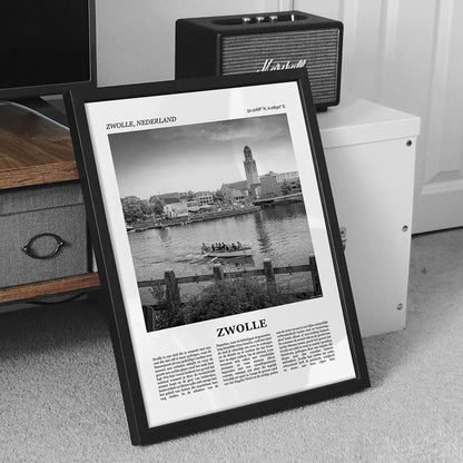 Poster van Zwolle met Foto en Tekst in Interieur 