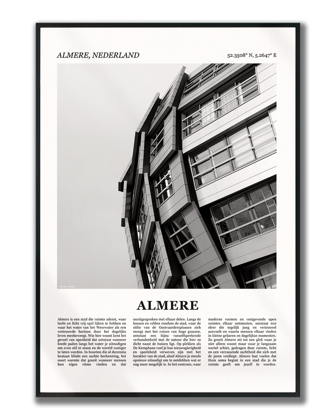 Poster Almere met Foto van Stad en Tekst voor Wanddecoratie