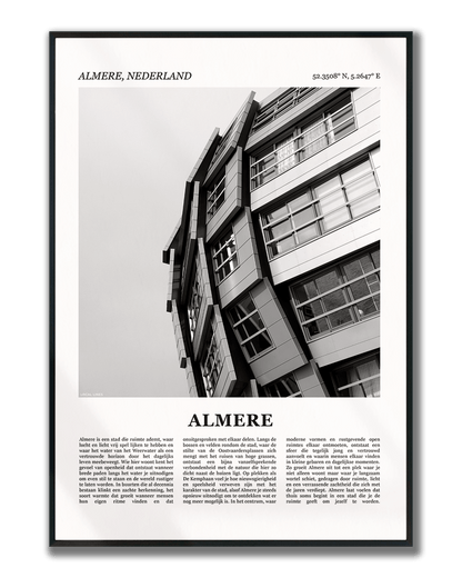 Poster Almere met Foto van Stad en Tekst voor Wanddecoratie