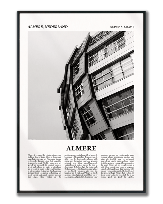 Poster Almere met Foto van Stad en Tekst voor Wanddecoratie