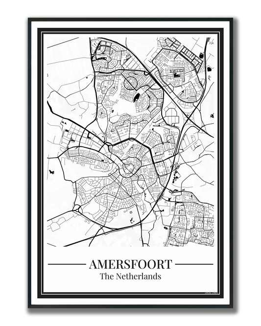 Poster van Amersfoort met stadskaart voor interieurdecoratie