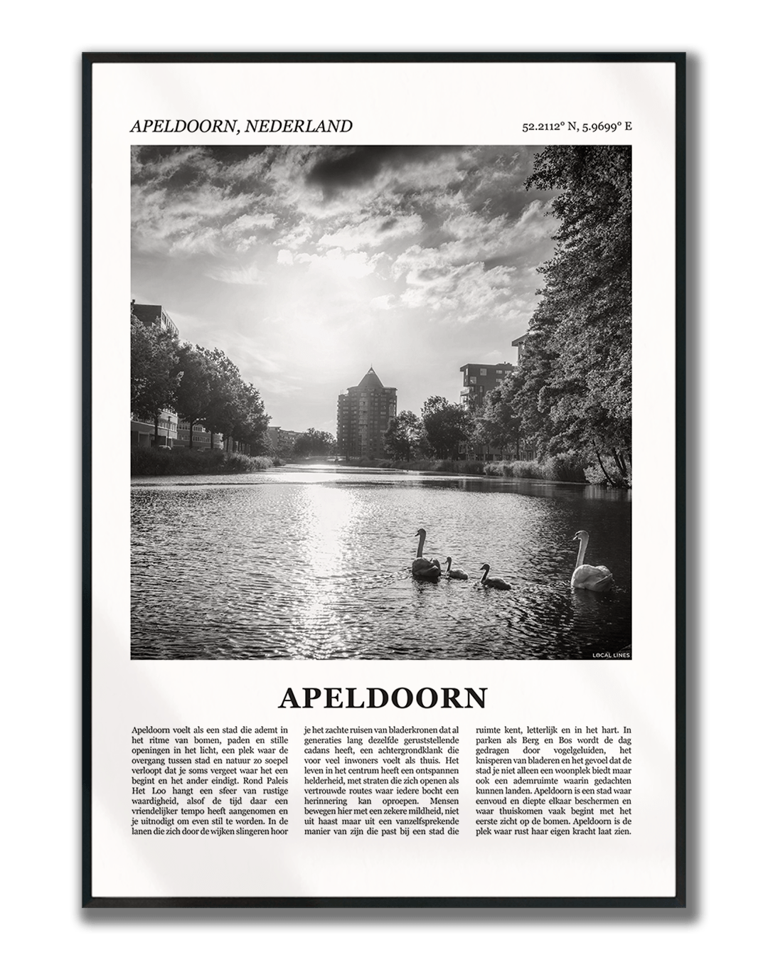 Poster Apeldoorn met Foto van Stad en Tekst voor Wanddecoratie