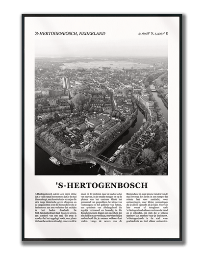 Poster 's-Hertogenbosch met Foto van Stad en Tekst voor Wanddecoratie