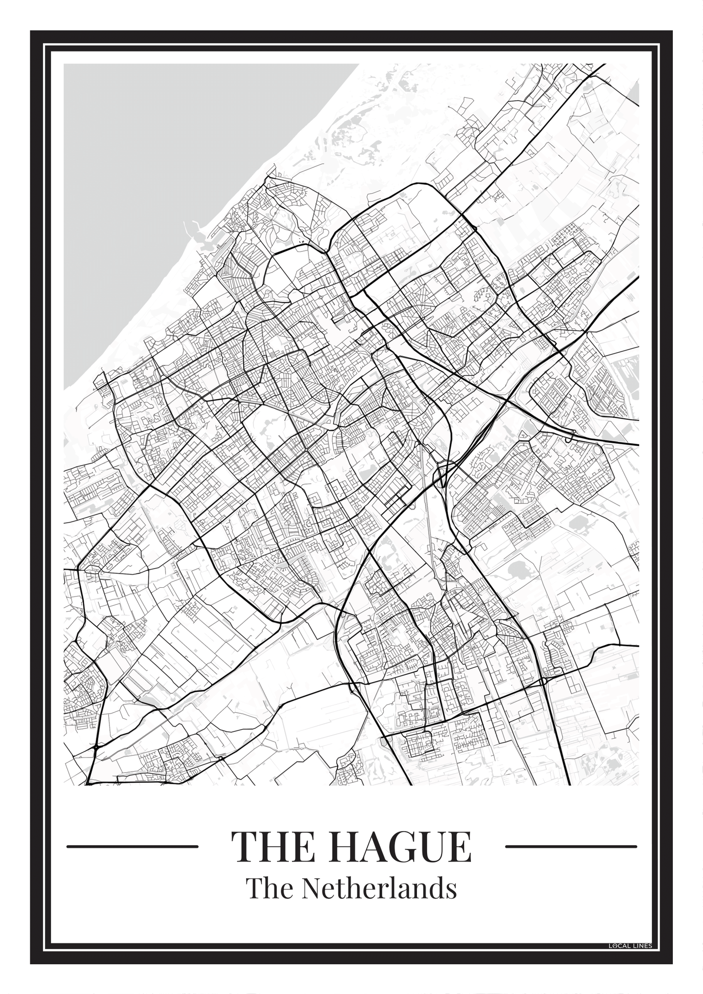 Poster Den Haag van Stadskaart