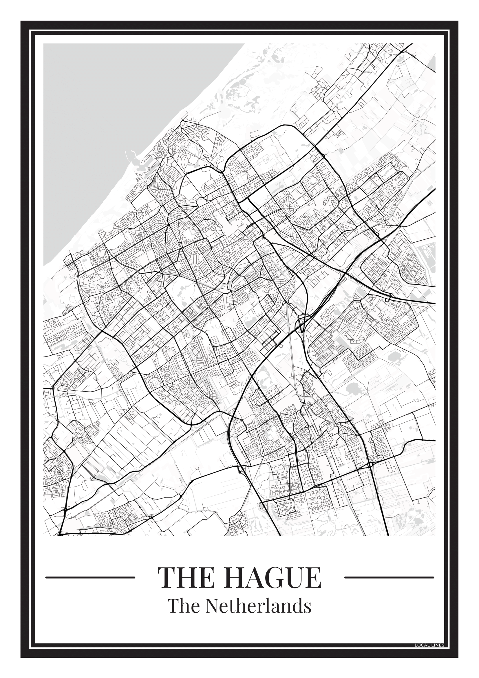 Poster Den Haag van Stadskaart