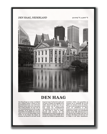 Poster Den Haag met Foto van Stad en Tekst voor Wanddecoratie