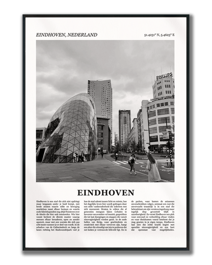 Poster Eindhoven met Foto van Stad en Tekst voor Wanddecoratie