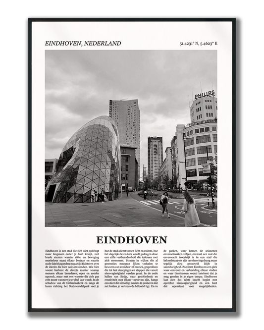 Poster Eindhoven met Foto van Stad en Tekst voor Wanddecoratie