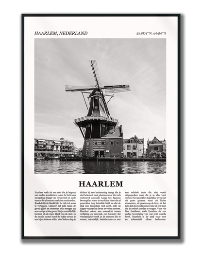 Poster Haarlem met Foto van Stad en Tekst voor Wanddecoratie