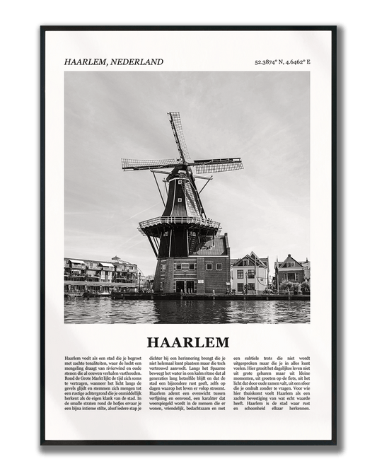 Poster Haarlem met Foto van Stad en Tekst voor Wanddecoratie