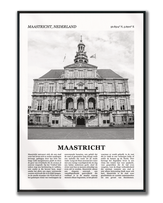 Poster Maastricht met Foto van Stad en Tekst voor Wanddecoratie