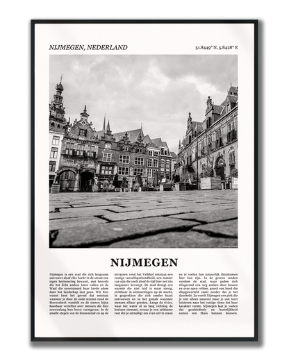 Poster Nijmegen met Foto van Stad en Tekst voor Wanddecoratie
