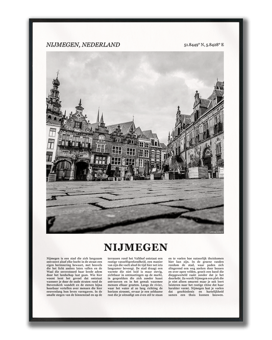 Poster Nijmegen met Foto van Stad en Tekst voor Wanddecoratie