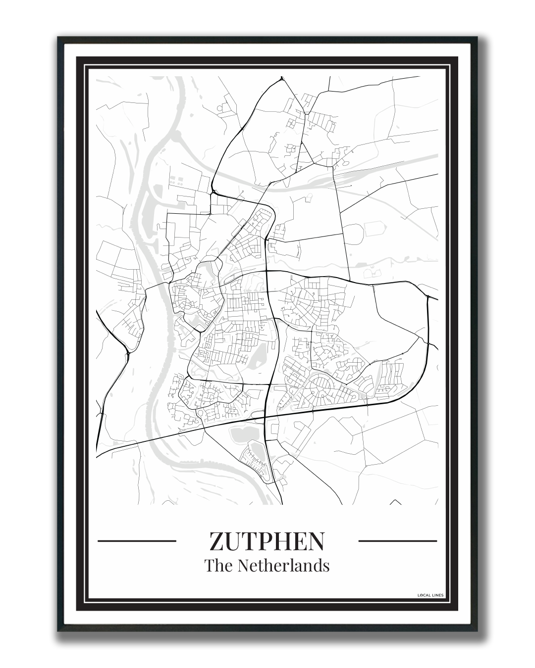 Poster van Zutphen Kopen | Stad Plattegrond A4, A3, A2, A1