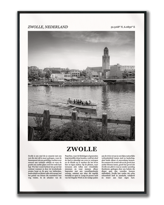 Poster Zwolle met Foto van Stad en Tekst voor Wanddecoratie