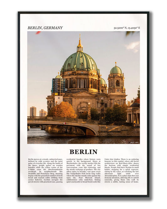 Poster van Berlin met foto en tekst ingelijst